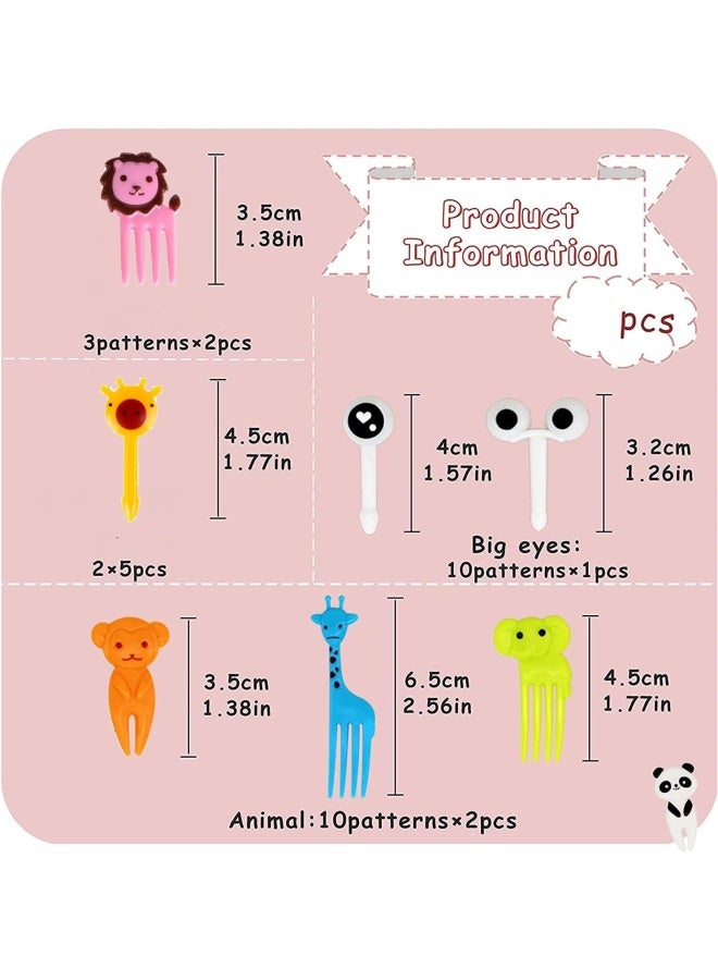 Premify 50 قطعة من أعواد الطعام للأطفال | أعواد فواكه حيوانات قابلة لإعادة الاستخدام للأطفال | شوكة للأطفال | أعواد الطعام لحفلات الحلويات ووجبات الغداء | أعواد الطعام للأطفال في صندوق الغداء - Image 2