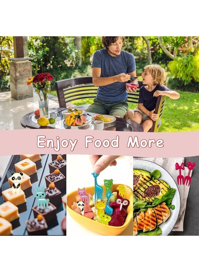 Premify 50 قطعة من أعواد الطعام للأطفال | أعواد فواكه حيوانات قابلة لإعادة الاستخدام للأطفال | شوكة للأطفال | أعواد الطعام لحفلات الحلويات ووجبات الغداء | أعواد الطعام للأطفال في صندوق الغداء - Image 5