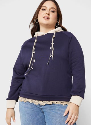 Contrast Lace Trim Detail Hoodie - pzsku/ZF673222B29B9DC33911AZ/45/_/1698933275/fed529e2-a608-483b-b4f8-2b5c2806e83c