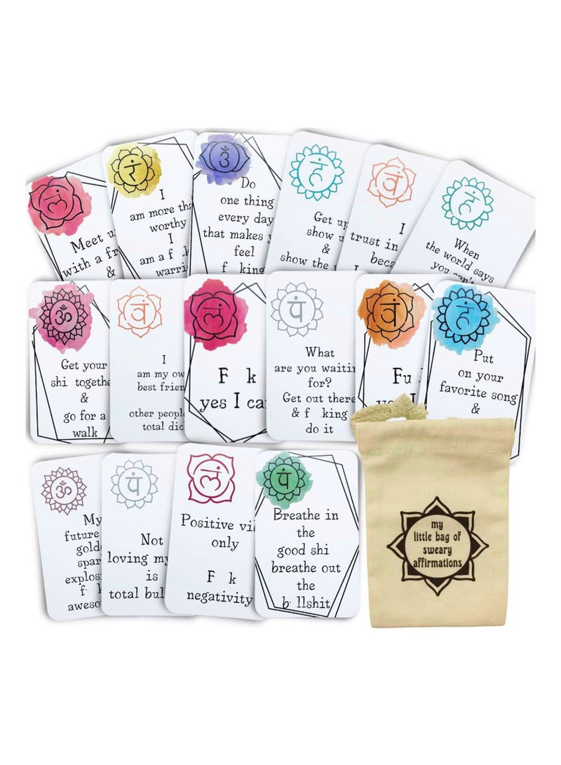 Funny Affirmation Card Set - 16 Positive & Sweary Self-Worth Cards for Encouragement, Perfect Birthday Gift to Celebrate How Awesome You Are! - Image 1