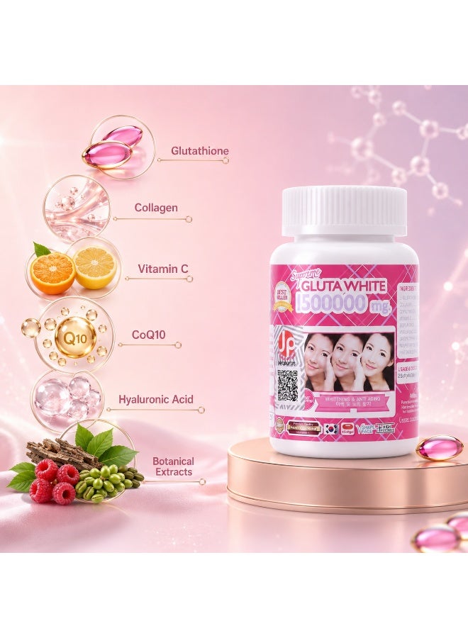 Supreme Gluta White Glutathione Collagen Capsules With Vitamin C, Hyaluronic Acid & Berry Extracts for Daily Beauty Care - Image 3