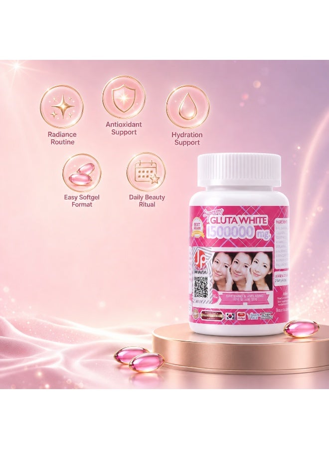 Supreme Gluta White Glutathione Collagen Capsules With Vitamin C, Hyaluronic Acid & Berry Extracts for Daily Beauty Care - Image 2