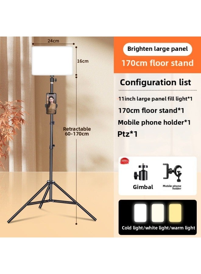 Cantilever Photo Lights Light Lights Desktop Soft Light Photography Live Portable Light Lights Light Lights Light Lights Photography Tablet-Light Source Color:Super Bright Model 11inch [remote Control Dimming] 170cm Floor Stand (free Additional Camera Position)  - Image 1