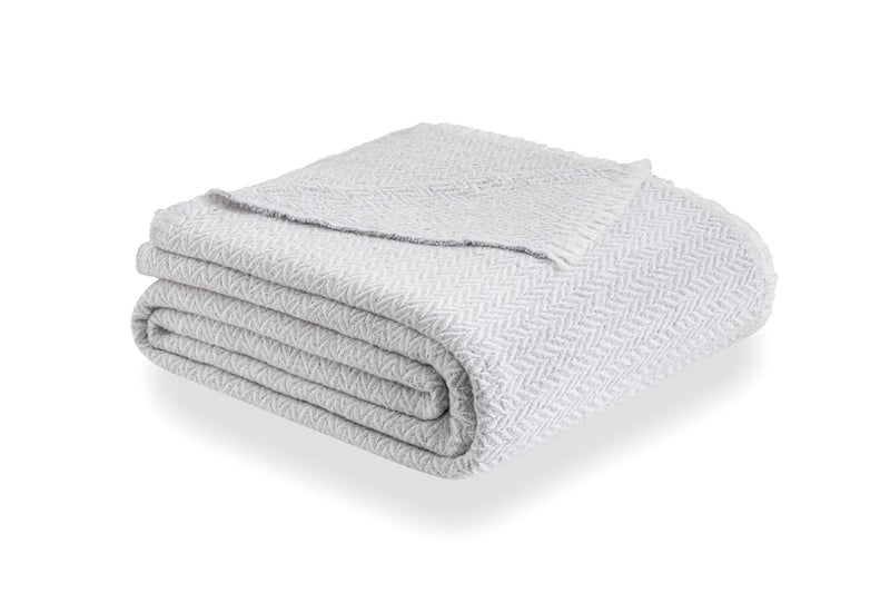 Todocama  Extra Soft Cotton Blanket Four Seasons Multipurpose Sofa Quilt Plaid for Bed Foulard Blanket Bed Cover Sofa Cover PRCMAMSGRCL Light Grey 230 x 240 cm