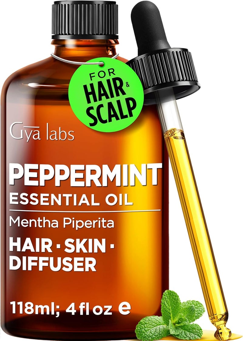 gya labs زيت النعناع العطري من جيا لابز - 4 أونصات سائلة - للشعر، البشرة، الناشر، العلاج بالروائح وصنع الشموع اليدوية - Image 1