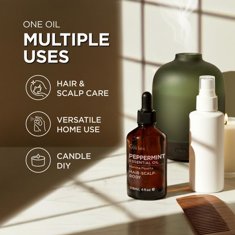 gya labs زيت النعناع العطري من جيا لابز - 4 أونصات سائلة - للشعر، البشرة، الناشر، العلاج بالروائح وصنع الشموع اليدوية - Image 5