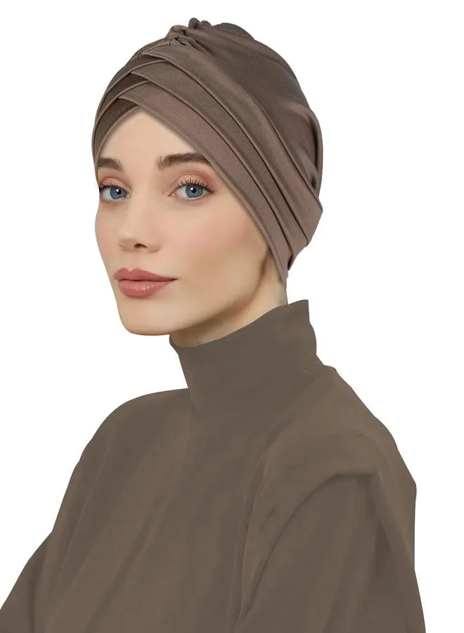 Take Two Coffee Brown Plain Turban Hijab