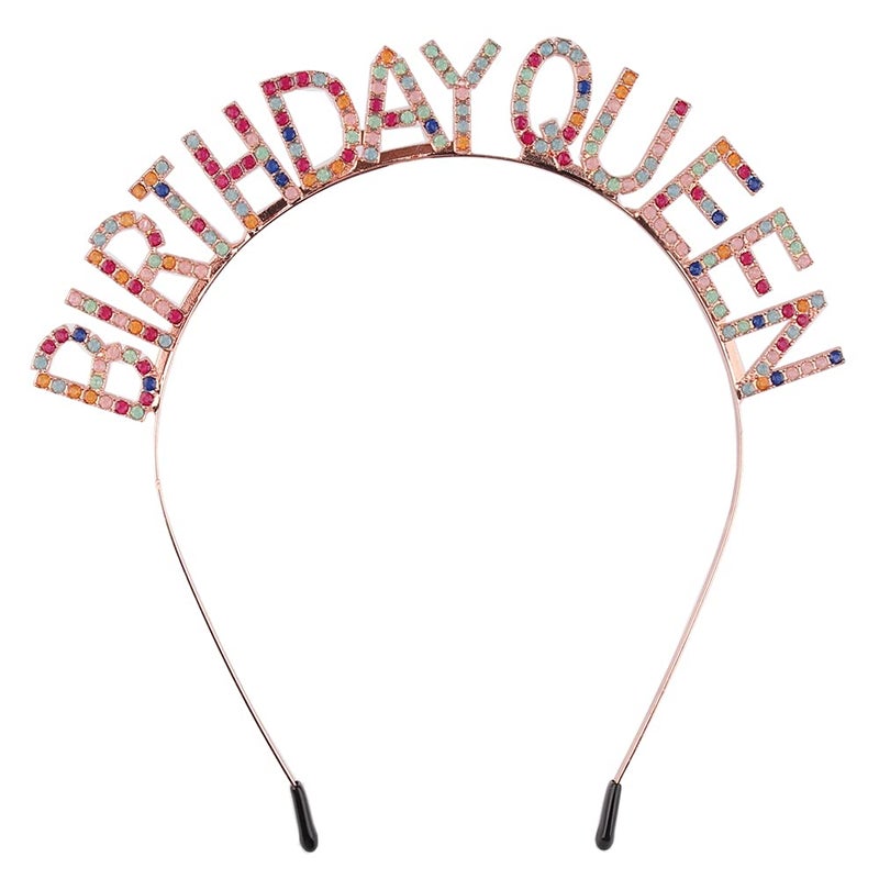 AOPRIE Birthday Crown  Silver Tiara for Girls  Women  Rhinestone Princess Crown  Happy Birthday Accessory