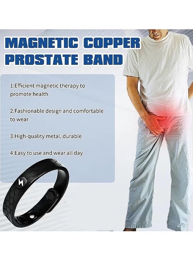 Best Men's Magnetic Health Bracelet, Magnetic Copper Prostate Band, Prostate Bracelet, Prostate Thrust Bracelet, Promotes Blood Circulation (Black) - Image 4