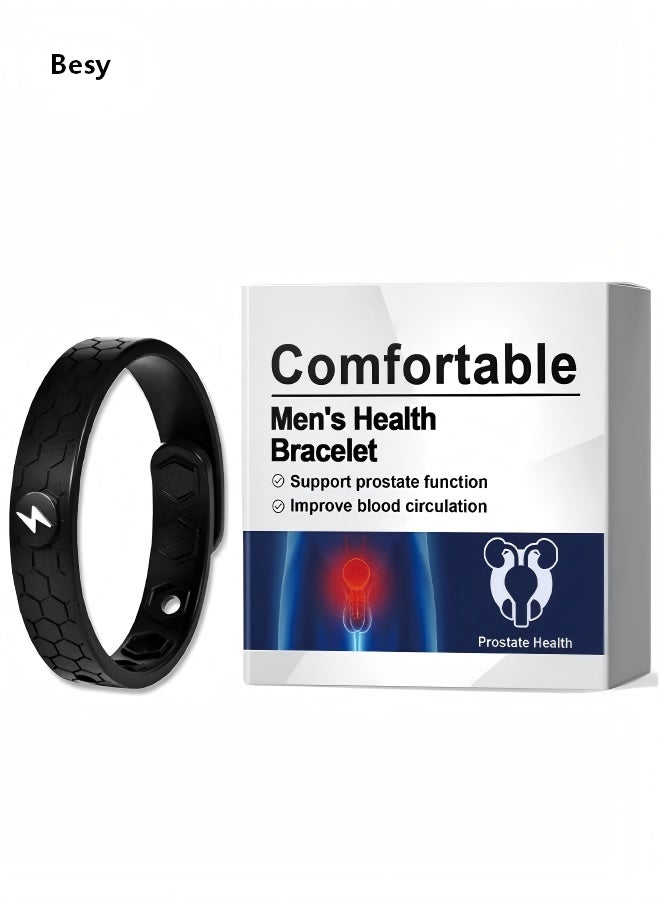 Best Men's Magnetic Health Bracelet, Magnetic Copper Prostate Band, Prostate Bracelet, Prostate Thrust Bracelet, Promotes Blood Circulation (Black) - Image 1