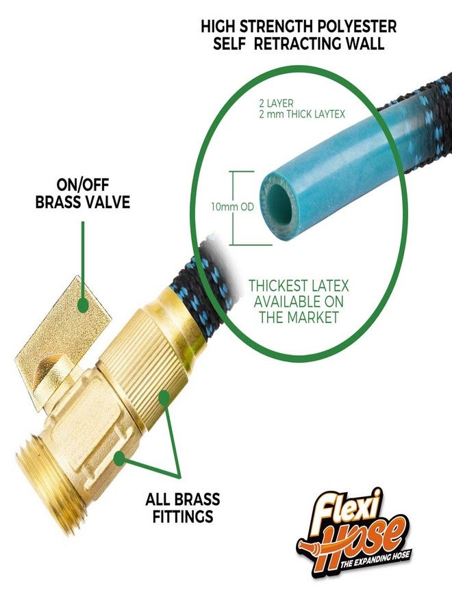 Flexi Hose with 8 Function Nozzle, 100FT - Lightweight Expandable Garden Hose, No-Kink Flexibility, 3/4 Inch Solid Brass Fittings and Double Latex Core - Image 4