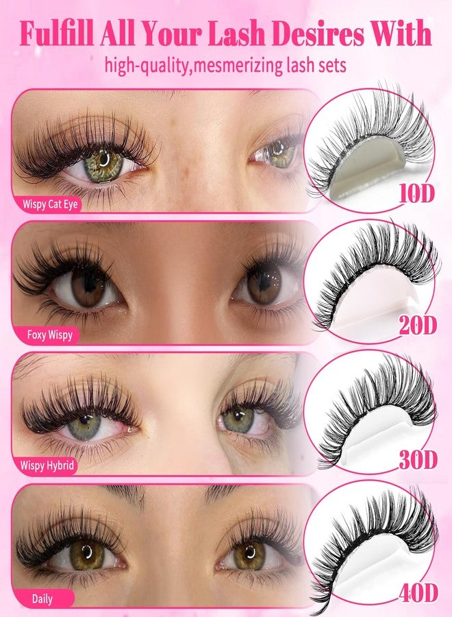 CMAYOME Lash Clusters Kit Natural Wispy Lash 640Pcs Volume Fluffy DIY Individual Lashes Clusters 10-16MM Eyelash Extensions with Bond&Seal,Remover,Brush，Tweezers for Beginners(10D+20D+30D+40D) - Image 2