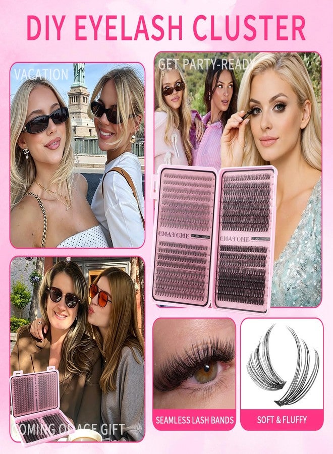 CMAYOME Lash Clusters Kit Natural Wispy Lash 640Pcs Volume Fluffy DIY Individual Lashes Clusters 10-16MM Eyelash Extensions with Bond&Seal,Remover,Brush，Tweezers for Beginners(10D+20D+30D+40D) - Image 5