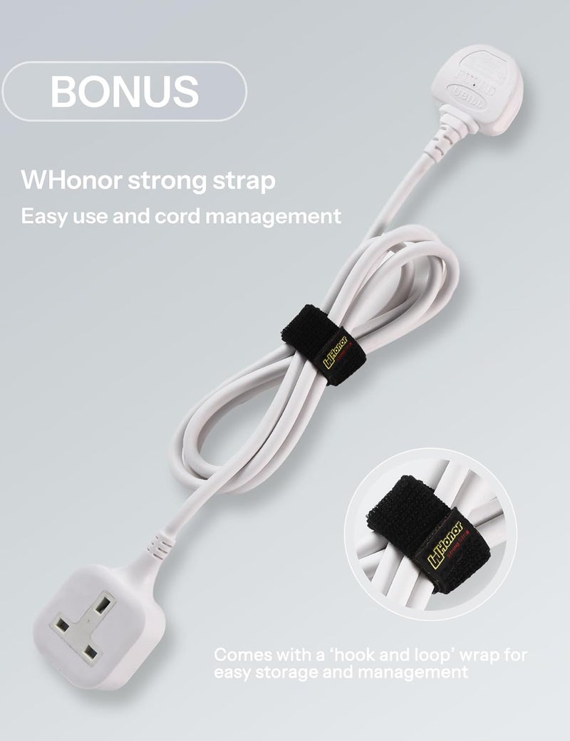 WHonor Extension Lead 15m, 1 Way Extension Cord with UK 3 Pin Plug Power Strip, Tough and Fireproof Single Extension Socket for Home&Office (15m, white) - Image 5