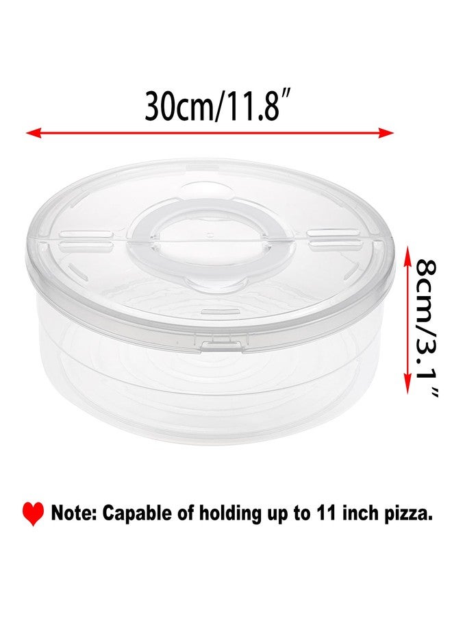 BTSKY Clear Plastic Pizza Container with Lid and Handle 12 Inch Round Pie Carrier with Lid Portable Pizza Keeper Reusable Food Storage Container for Cheese, Desserts, Holds up to 11 Inch Pie - Image 3