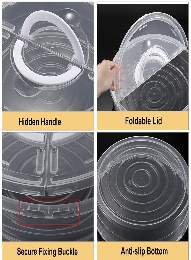 BTSKY Clear Plastic Pizza Container with Lid and Handle 12 Inch Round Pie Carrier with Lid Portable Pizza Keeper Reusable Food Storage Container for Cheese, Desserts, Holds up to 11 Inch Pie - Image 4
