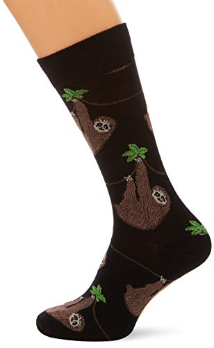 Socksmith Men's Sloth Crew Socks in Black - Image 3