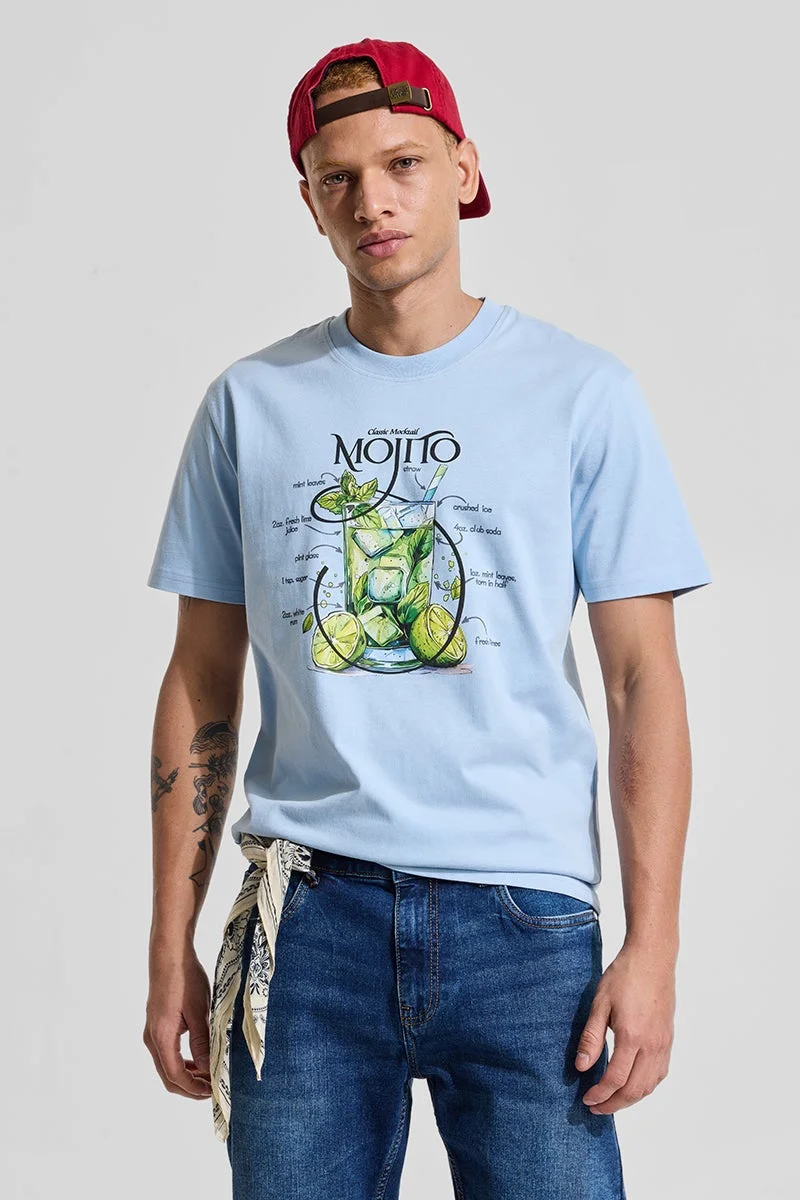 سنيتش تي شيرت موهيتو أزرق فاتح بقصة عادية
