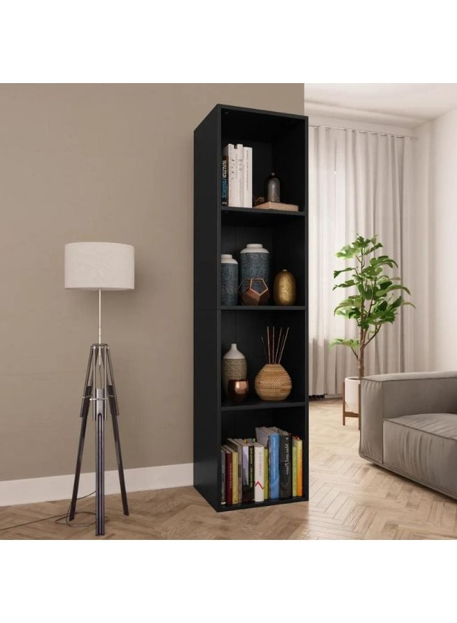 vidaxl vidaXL Book Cabinet/TV Cabinet Black 36x30x143 cm Engineered Wood - Image 1