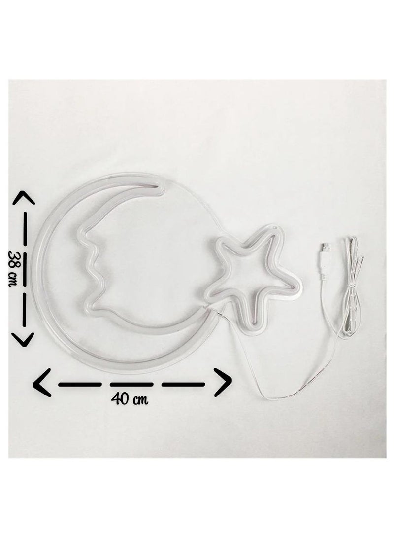 Moon and Star Neon LED Sign USB plug - Image 3