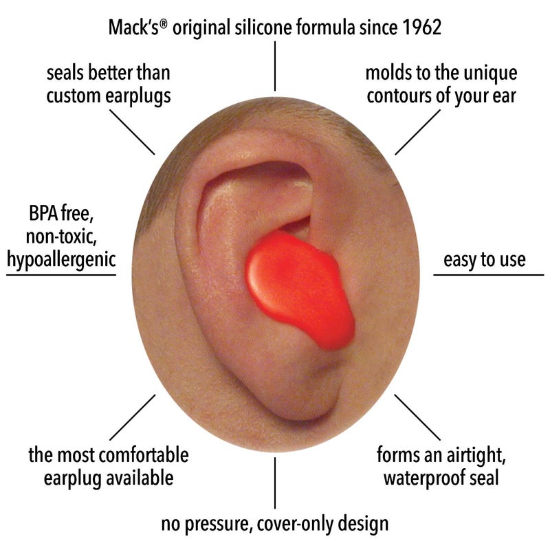 Mack's Soft Moldable Silicone Putty Ear Plugs - Kids Size, 6 Pair - Comfortable Small Earplugs for Swimming, Bathing, Travel, Loud Events and Flying | Made in USA - Image 2