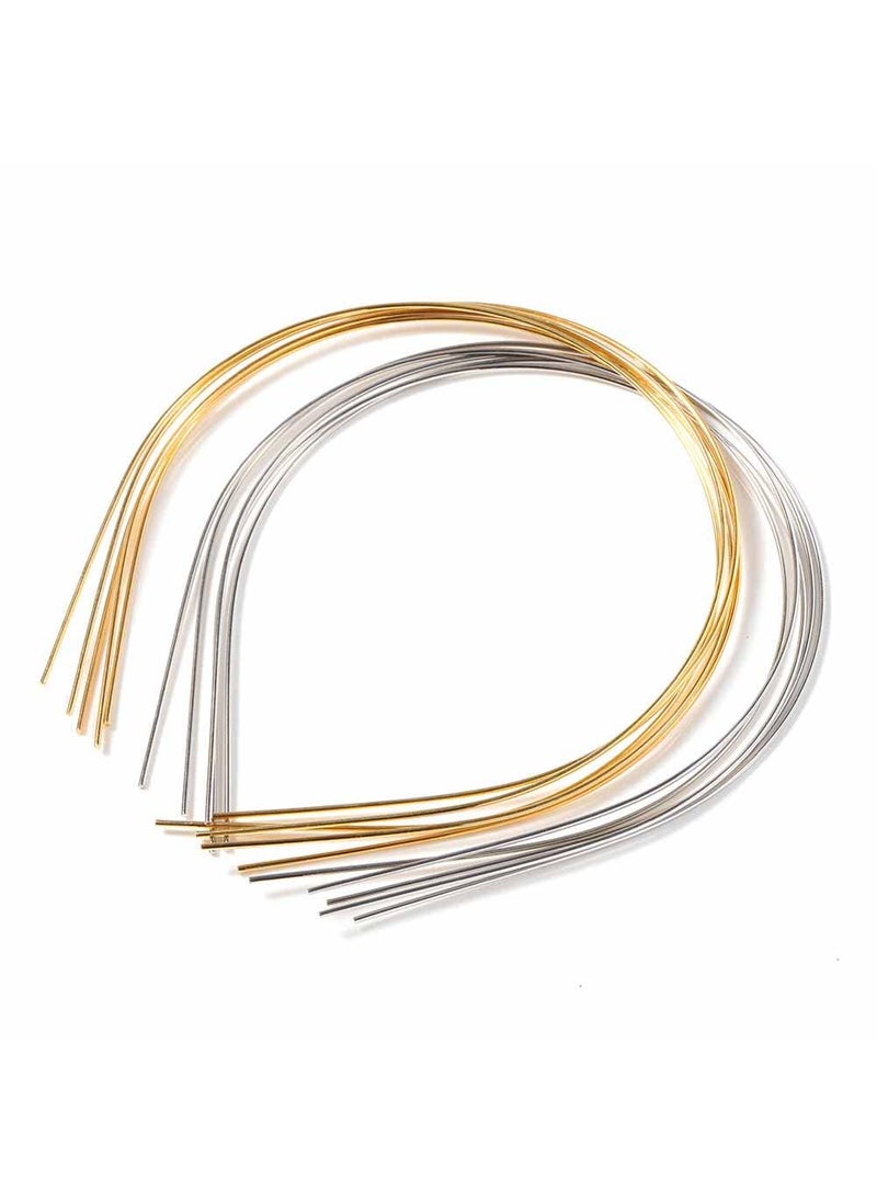 Teensery 20 Pcs Metal Headbands 15MM Thin Wire Hairbands Simple Hair Hoop Headwear DIY Hair Accessories for Women and Girls Silver and Gold 