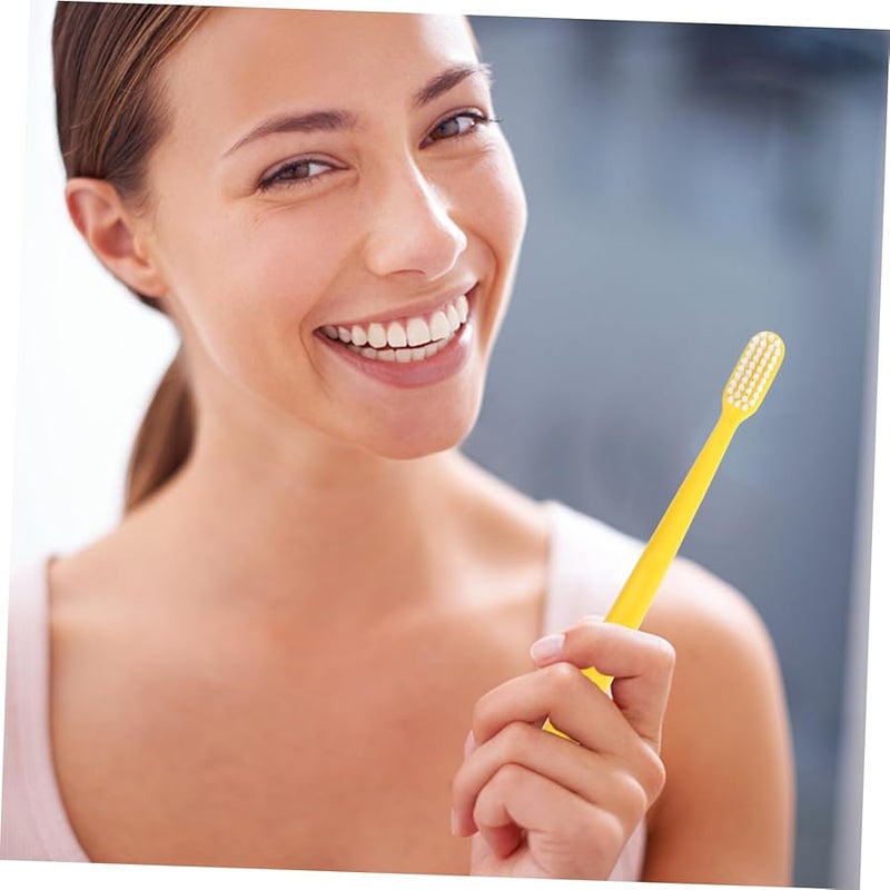 4 قطع فرشاة أسنان نانو ذات شعيرات ناعمة للتنظيف العميق باللون الأبيض والكاكي والأخضر الفاتح والأزرق الرمادي - Image 4