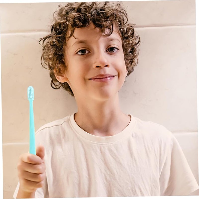 4 قطع فرشاة أسنان نانو ذات شعيرات ناعمة للتنظيف العميق باللون الأبيض والكاكي والأخضر الفاتح والأزرق الرمادي - Image 5