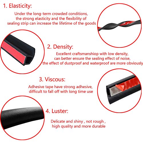 ESUPPORT 157" 4M P Shape Car Door Window Trim Edge Moulding Rubber Weatherstrip Seal Strip Auto Vehicle - Image 5