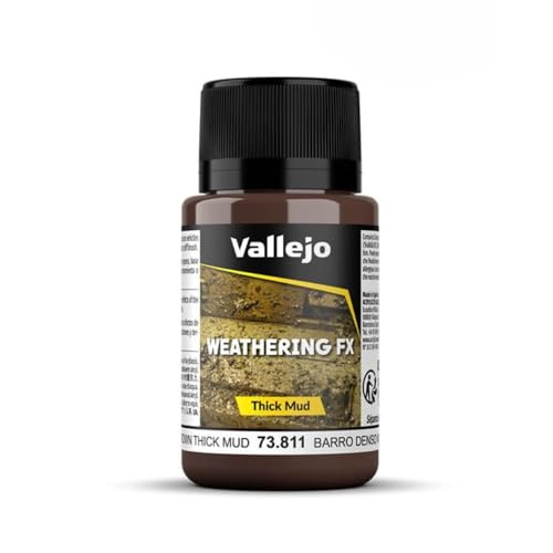 Vallejo - Weathering FX | Brown Thick Mud 40 ml. (1.35 fl.oz.) | Permanent Pigments and Water Based Acrylic Resins | Ideal for Miniatures, Scale Models & Dioramas - Image 1