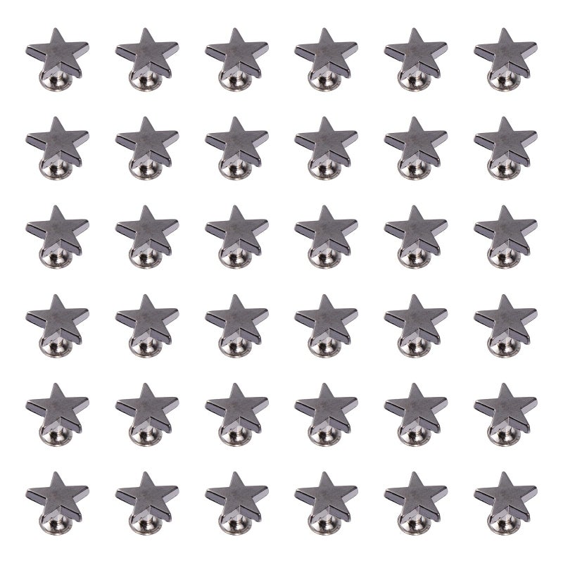 12mm Flat Alloy Star Rivets 100pcs Punk Studs For DIY Clothing Bags Belts Leather Craft - Image 2
