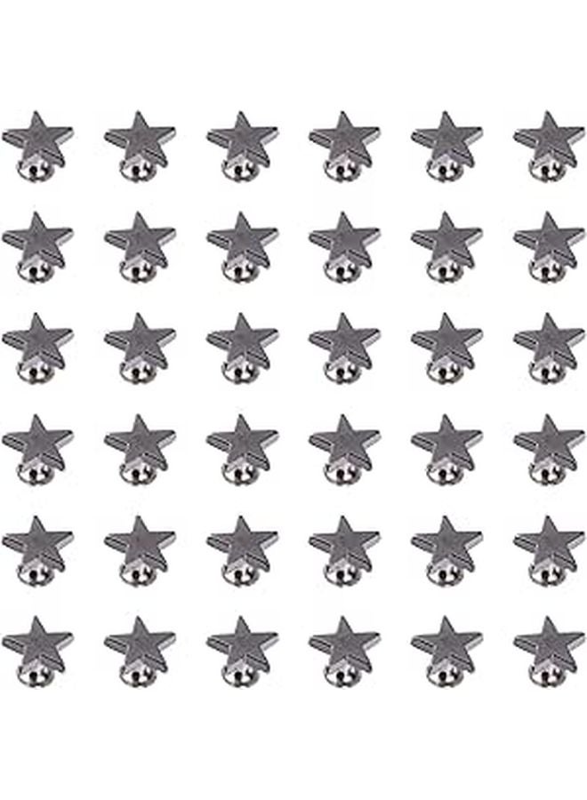 12mm Flat Alloy Star Rivets 100pcs Punk Studs For DIY Clothing Bags Belts Leather Craft - Image 1