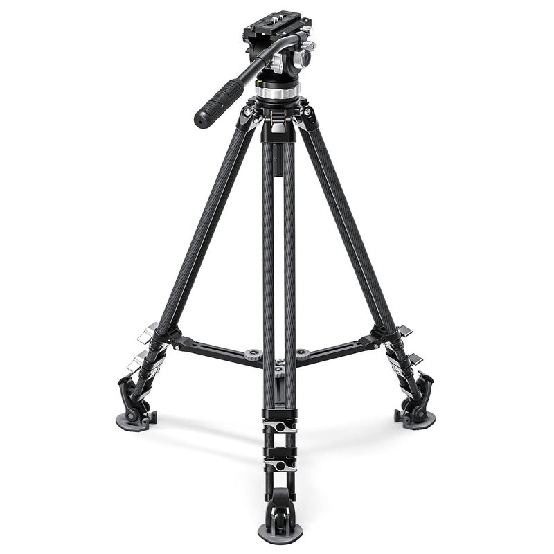 Leofoto Leofoto LVC-253C+BV-15 King Kong Series Carbon Fiber Dual Leg Video Tripod w Fluid Head & Middle Spreader  - Image 1