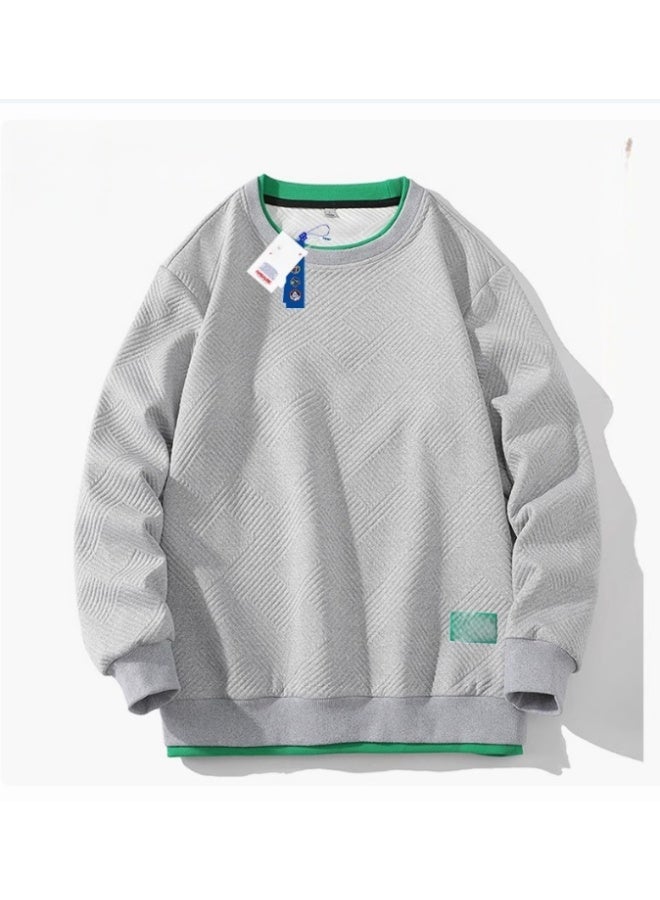 KUYING Long Sleeved Fake Two-piece Inner Bottom Sweater Sweatshirt 