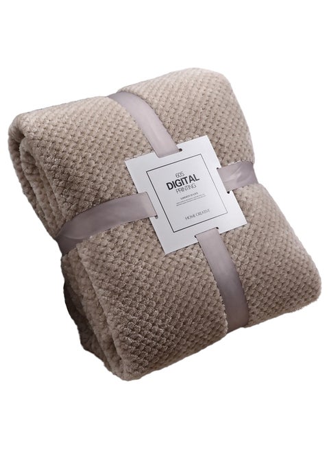 Plush blanket, Super Soft and Warm 100 * 150cm Throw Blanket for Couch, Cozy, Fuzzy and Lightweight（Khaki）