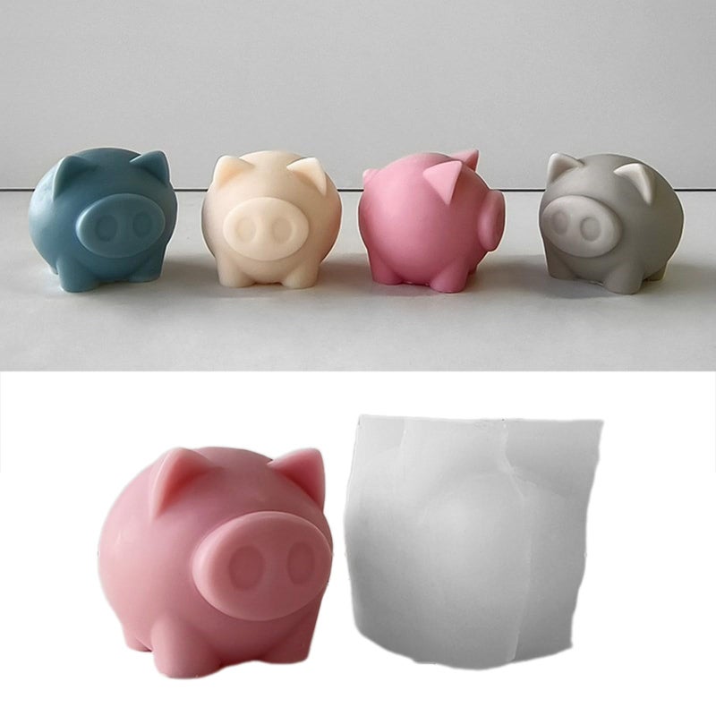 Silicone Pig Soap Mold Cute Animal Chocolate Cake Decor Tool - Image 3