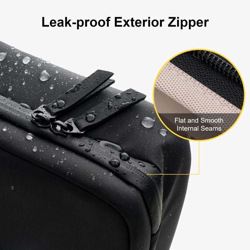 LEVEL8 Travel Toiletry Bag for Women Men, Travel Organizer Water Repellent, Makeup Organizer with Hang Hook for Travel Accessories, Large/Black - Image 4