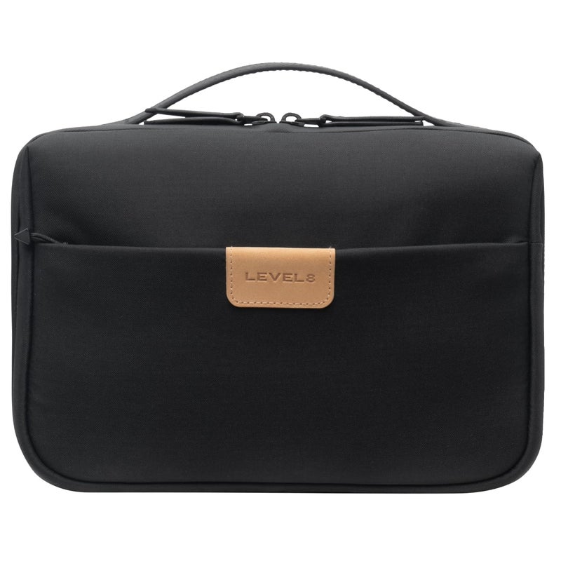 LEVEL8 Travel Toiletry Bag for Women Men, Travel Organizer Water Repellent, Makeup Organizer with Hang Hook for Travel Accessories, Large/Black - Image 1