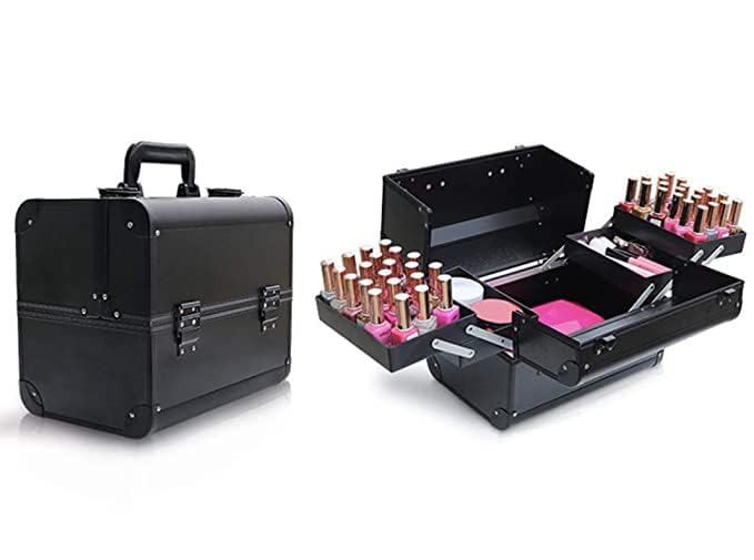 Qtavia Makeup BagTravel Accessories Dorm Room Essentials Toiletry Bag for WomenTravel Essentials Cosmetic Bag Makeup CaseMothers Day Gifts Graduation Gifts Medium z Black - Image 4