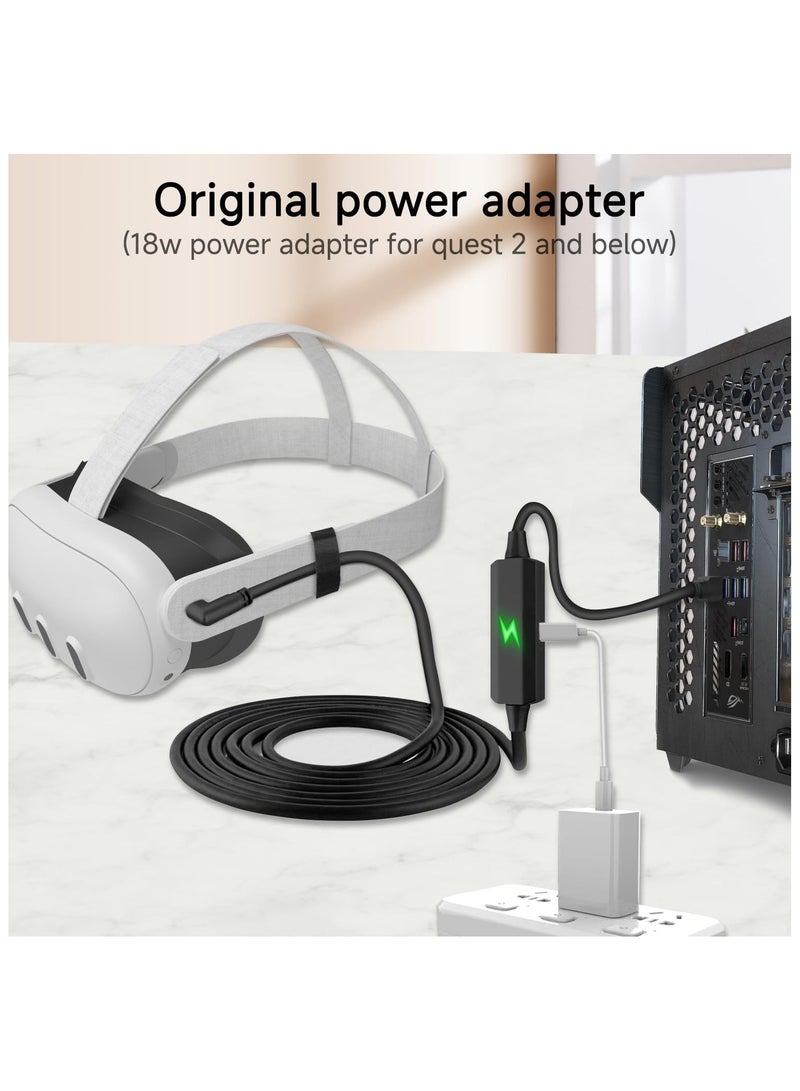 erorex Cable Compatible with Meta Quest 3, Extend Playtime, 16FT USB A to USB C Charging Cable Compatible with Oculus Quest 2/ Pico VR Headset and PC Connection - Image 4