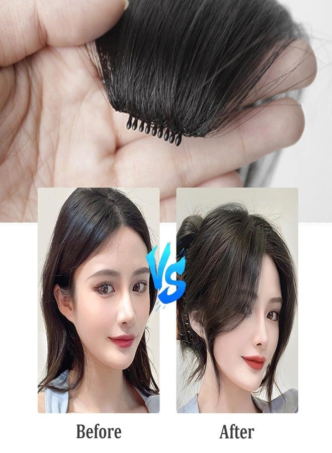 OSEN Black Side Bangs Hair Extensions for Women Clip in Front Fringe Extension (9.8 Inch, 1 pcs) - Image 2