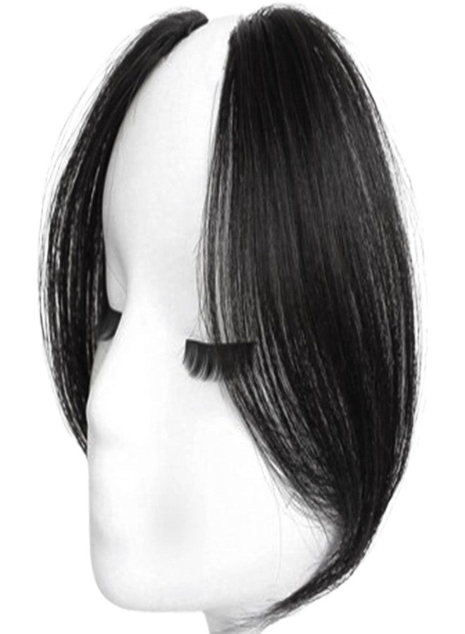 OSEN Black Side Bangs Hair Extensions for Women Clip in Front Fringe Extension (9.8 Inch, 1 pcs) - Image 1