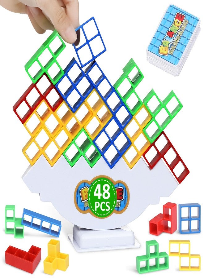 Rachan 48 Tetra Tower Balance Stacking Blocks Game, Fun Balance Board Game Building Blocks, Educational Gift for Kids - Image 1