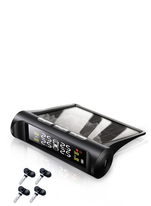 Solar Power Tire Pressure Monitoring System Wireless TPMS Tire Monitor with 4 Internal Sensors , Real Time Pressure and Temperature Alarm