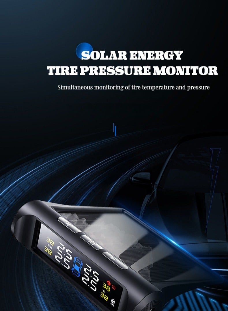 Solar Power Tire Pressure Monitoring System Wireless TPMS Tire Monitor with 4 Internal Sensors , Real Time Pressure and Temperature Alarm