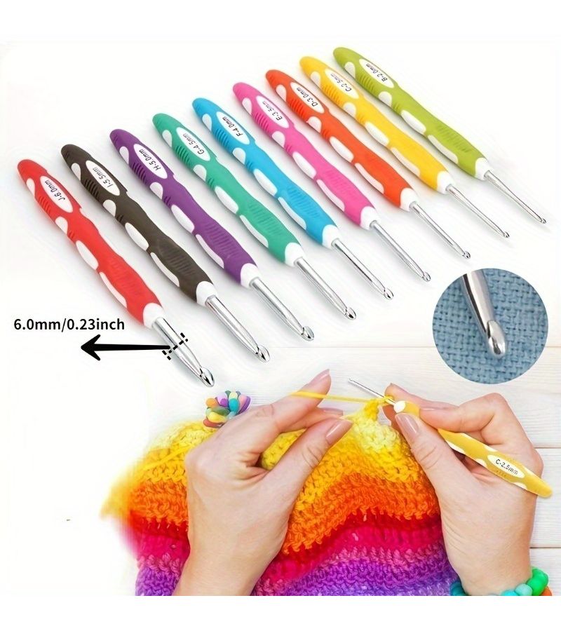 خطاف كروشيه مريح 2.5 مم أداة حياكة وخياطة قطعة واحدة - Image 2