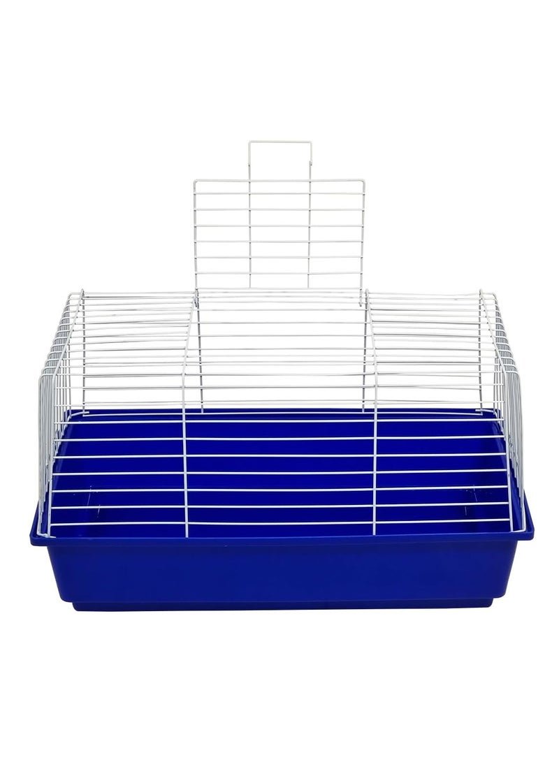 أن ان سي بيتس قفص أرانب، قفص حيوانات أليفة معدني بتصميم مفتوح من الأعلى للخنازير الغينية والهامستر والحيوانات الأليفة صغيرة الحجم، قفص مضاد للقذف مع قاعدة بلاستيكية قابلة للإزالة 62 سم ​​(أزرق) - Image 1