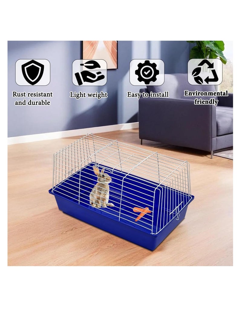 أن ان سي بيتس قفص أرانب، قفص حيوانات أليفة معدني بتصميم مفتوح من الأعلى للخنازير الغينية والهامستر والحيوانات الأليفة صغيرة الحجم، قفص مضاد للقذف مع قاعدة بلاستيكية قابلة للإزالة 62 سم ​​(أزرق) - Image 4