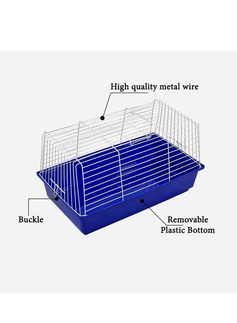 أن ان سي بيتس قفص أرانب، قفص حيوانات أليفة معدني بتصميم مفتوح من الأعلى للخنازير الغينية والهامستر والحيوانات الأليفة صغيرة الحجم، قفص مضاد للقذف مع قاعدة بلاستيكية قابلة للإزالة 62 سم ​​(أزرق) - Image 5
