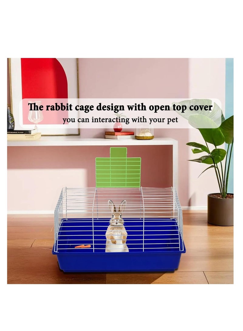 أن ان سي بيتس قفص أرانب، قفص حيوانات أليفة معدني بتصميم مفتوح من الأعلى للخنازير الغينية والهامستر والحيوانات الأليفة صغيرة الحجم، قفص مضاد للقذف مع قاعدة بلاستيكية قابلة للإزالة 62 سم ​​(أزرق) - Image 3